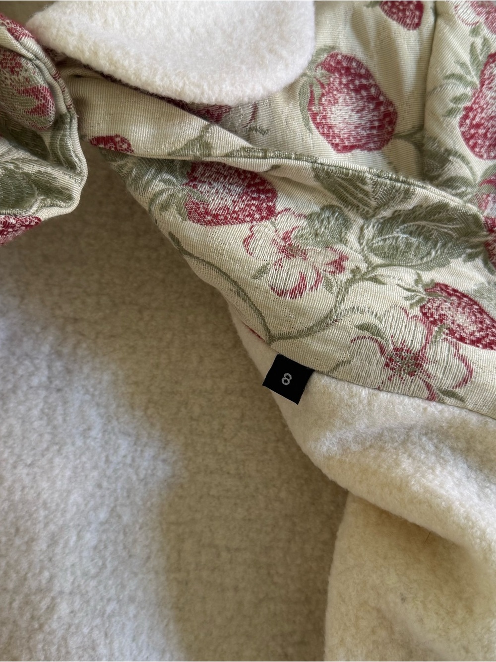 La Petite Anais Strawberry Jacquard Coat - Picture 4 of 9